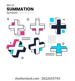 collection of geometric addition symbols