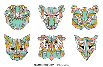 Collection of Geometric Animals Illustration