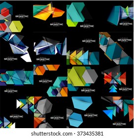 Collection of geometric banners