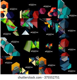 Collection of geometric banners