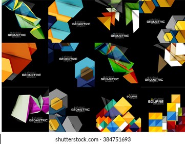Collection of geometric banners