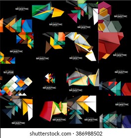 Collection of geometric banners
