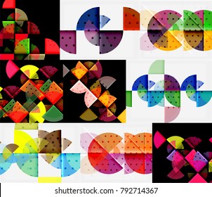 Collection of geometric composition banner templates. Vector illustration