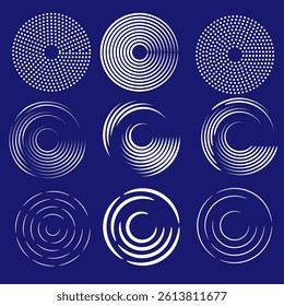 Collection of geometric concentric circles 