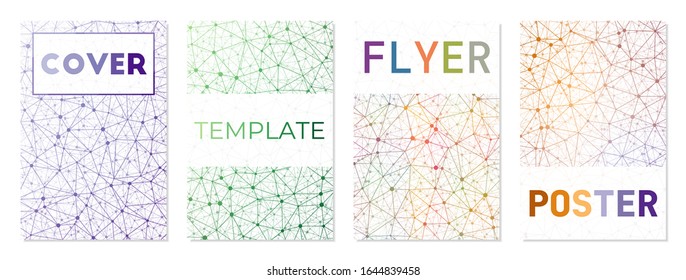 Collection of geometric covers. Can be used as cover, banner, flyer, poster, business card, brochure. Astonishing geometric background collection. Superb vector illustration.