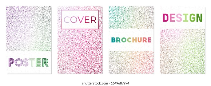 Collection of geometric covers. Can be used as cover, banner, flyer, poster, business card, brochure. Appealing geometric background collection. Charming vector illustration.