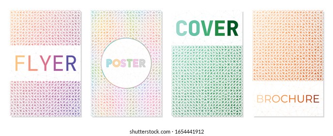 Colección de cubiertas geométricas. Se puede utilizar como portada, banner, volante, afiche, tarjeta de visita, folleto. Colección de fondo geométrico artístico. Increíble ilustración vectorial.