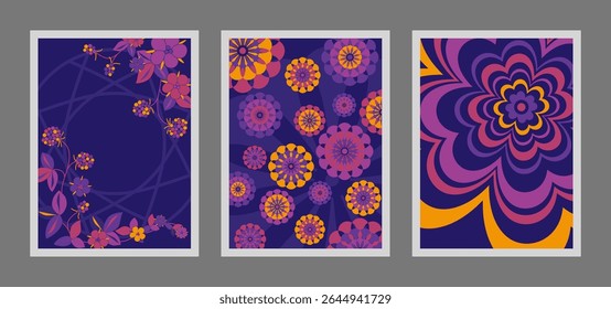 Kollektion von geometrischen Grafikvorlagen in Pop Art Farben