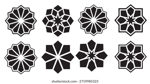 colección de silueta de patrones islámicos geométricos 