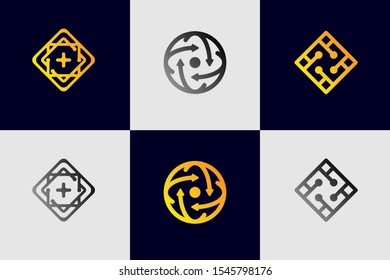 collection of geometric logos for different occasions