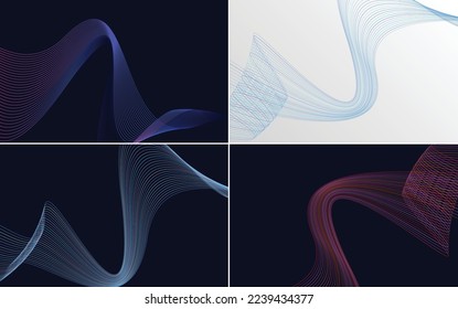 Collection of geometric minimal lines pattern set
