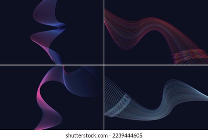 Collection of geometric minimal lines pattern set