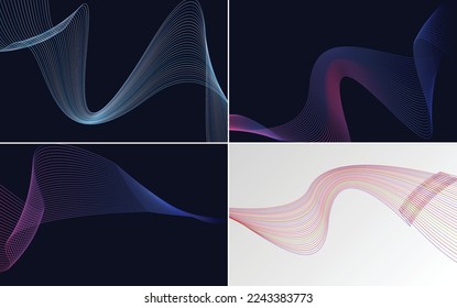 Collection of geometric minimal lines pattern set