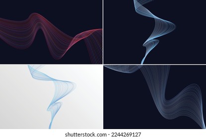 Collection of geometric minimal lines pattern set