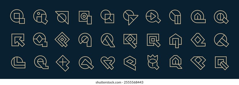 Collection of Geometric and Minimalist Letter Q Logos