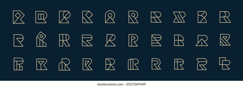 Collection of Geometric and Minimalist Letter R Logos