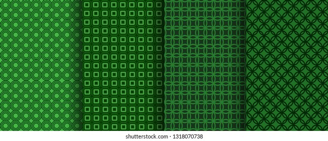 Collection of geometric minimalistic patterns. Can be used for St. Patrick's Day