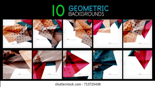 Colección de fondos abstractos geométricos modernos con diseño futurista de espacio de copias, negocios o tecnología