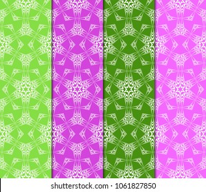 collection of geometric pattern with floral abstract ornament. Seamless vector background. Graphic modern pattern