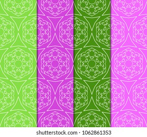 collection of geometric pattern with floral abstract ornament. Seamless vector background. Graphic modern pattern