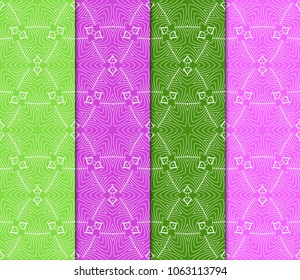 collection of geometric pattern with floral abstract ornament. Seamless vector background. Graphic modern pattern