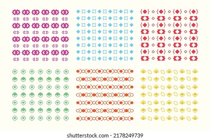 Collection of geometric patterns. Art design for paper, cover, fabric, interior decor and other users. Vector Illustration. Texture Abstract