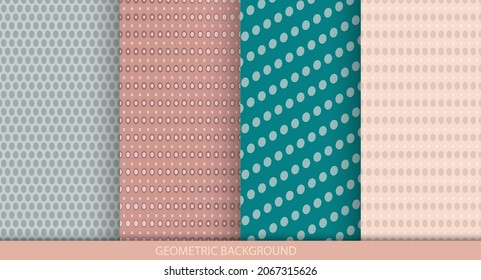 Colección de patrones geométricos en colores pastel. Resumen de texturas geométricas minimalistas. Ilustración vectorial.