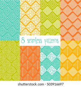 Collection geometric seamless pattern.