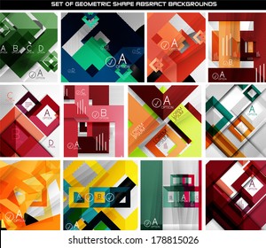 Collection of geometric shape abstract backgrounds