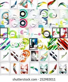 Collection of geometric shape abstract backgrounds - waves, angular and other