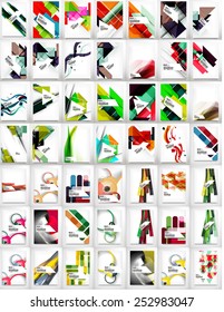 Collection of geometric shape abstract backgrounds - waves, angular and other