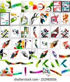 Colección de formas geométricas de fondo abstracto - ondas, angulares y otras