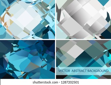 Collection of geometric shape diamond abstract backgrounds