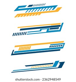 collection of geometric shape racing stripe car decal