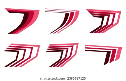 Colección de formas geométricas del vehículo envuelven calcomanías de vinilo. Ilustración del vector