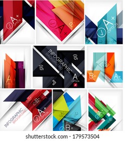 Colección de fondos de líneas geométricas. Para antecedentes empresariales | banderas numeradas | líneas de negocio | sitio web gráfico
