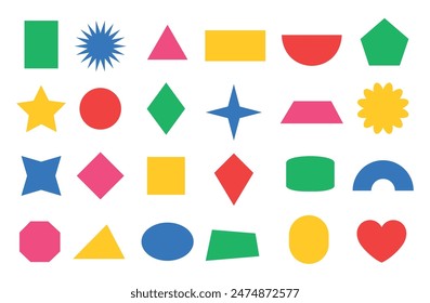 A collection of geometric shapes isolated on white background. Vector stock