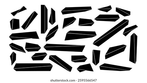 Collection of geometric shapes isolated on white background.