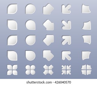 Collection of Geometric Shapes. Set of Modern Arrows. Abstract Shapes. Vector.