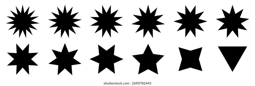 Coleção de formas de padrão de estrela geométrica, conjunto de elementos de ilustração gráfica