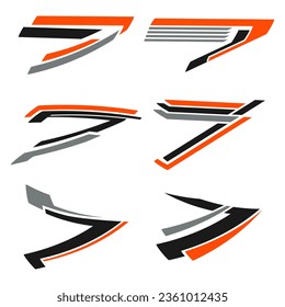 collection of geometric stripe shape vehicle wrap vinyl sticker