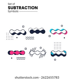 collection of geometric subtraction symbols