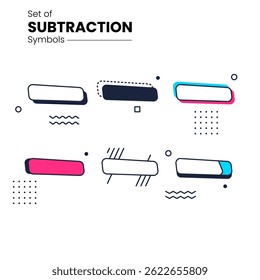 collection of geometric subtraction symbols