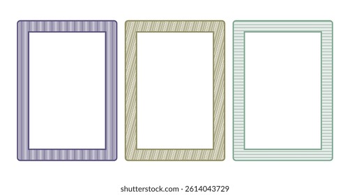 A collection of geometric vector border frames. Abstract decorative patterns with a clean, blank center. Ideal for cards, posters, flyers, invitations, and other contemporary design projects.