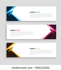 Kollektion geometrischer, Web-Banner-Vorlage. Moderne, abstrakte Design-Elemente für Werbe-Web-Hintergrund.