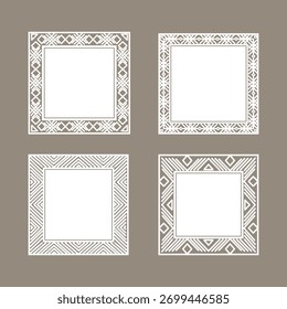 Collection  of geometrical  frames made   in  vector . A unique decoration for greeting card, wedding invitation, save the date. Isolated design with empty space for your text.