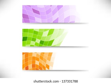 Collection of geometrical headers. Vector illustration