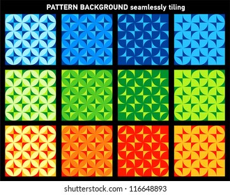 collection geometrical patterns colorful seamlessly tiling background