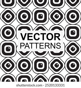 collection of geometrical textured vector backgrounds with simple and fun repeating patterns. Abstract black and white backgrounds for cards, posters, covers, banners, or branding.