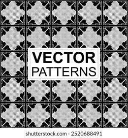 colección de fondos de Vector con textura geométrica con patrones repetitivos simples y divertidos. Abstractas fondos en blanco y negro para tarjetas, carteles, cubiertas, Anuncios o marca.